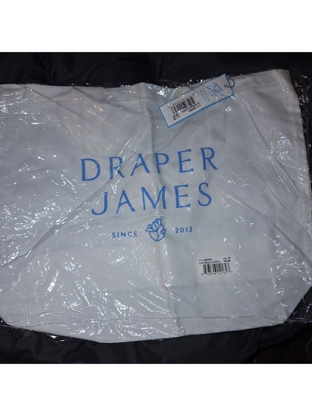 Draper James White Canvas Tote Bag NWT
